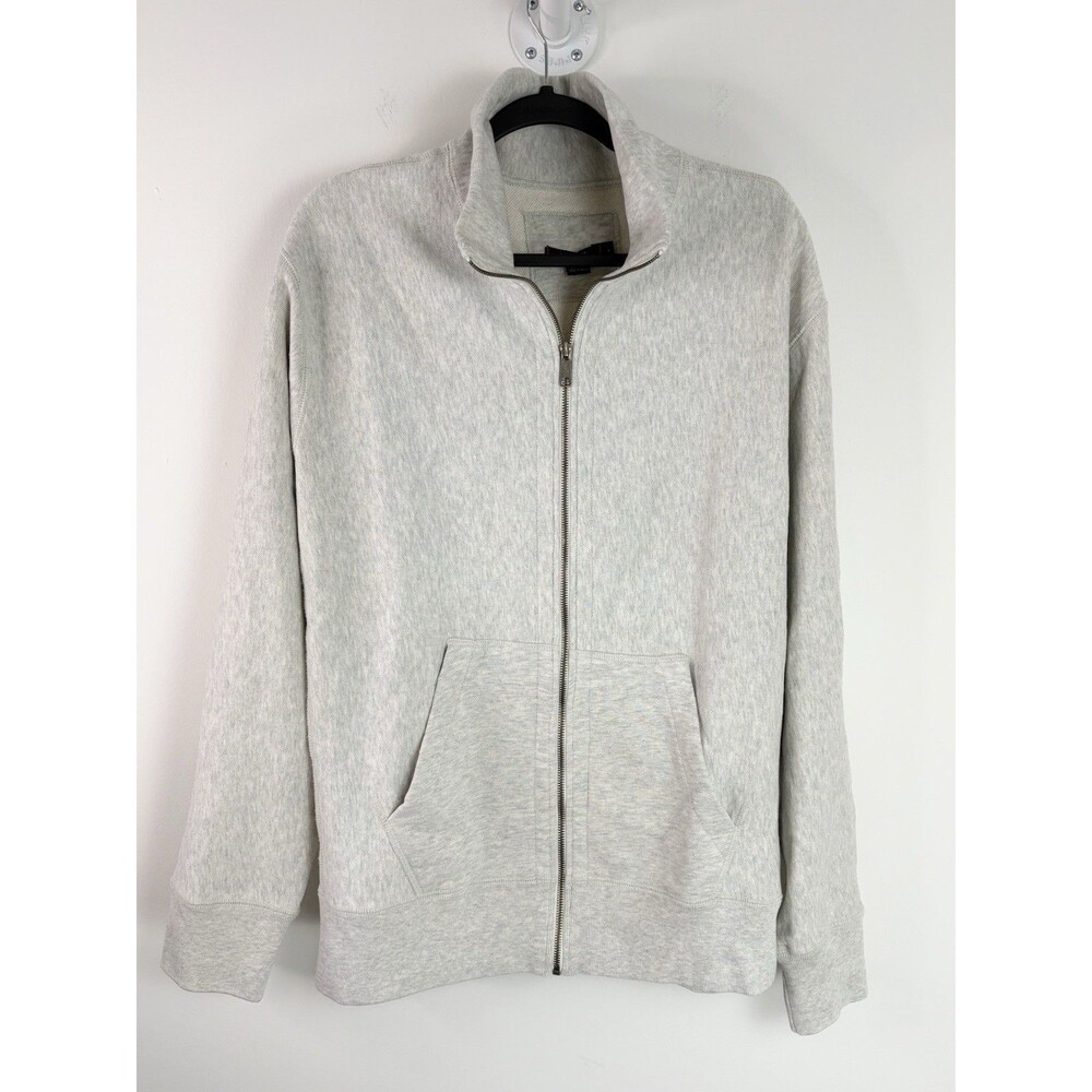 J. Crew Heavyweight 100% Cotton Reverse Weave Full Zip Sweatshirt (Sz L) Grey